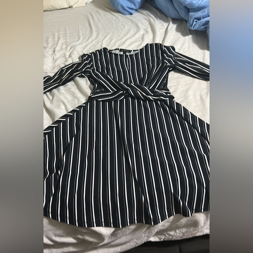 As U wish navy and white dress xs